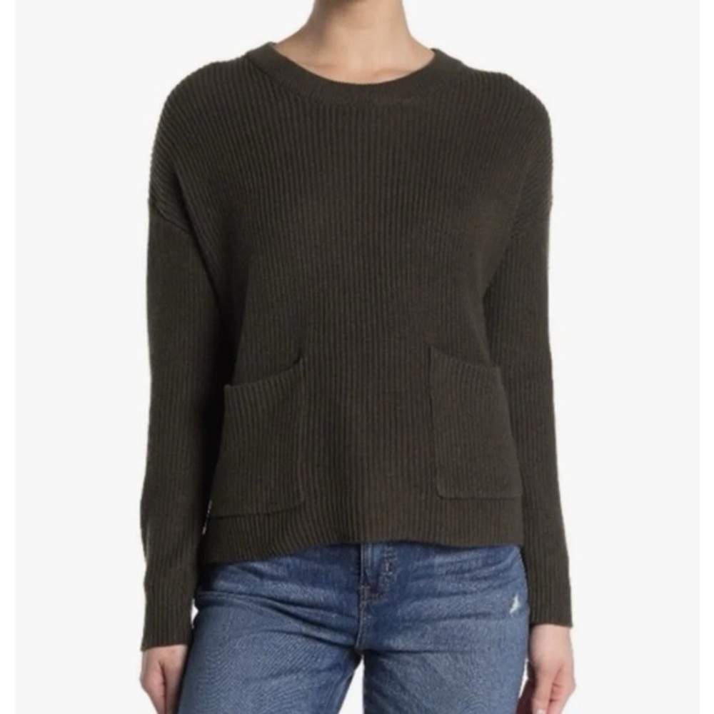 Madewell Green Patch Pocket Pullover Crew Neck Cotton Blend Sweater Size XXL